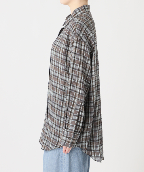 journal standard L'essage（ジャーナルスタンダードレサージュ）の「チェックカシュクールシャツ（シャツ/ブラウス・レディース・サックスブルー/ブラウン/オレンジ・FREE）」の20枚目の写真