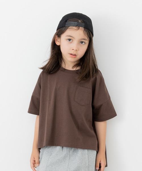 JAM & LINK（ジャムアンドリンク）の「綿100％ ビッグシルエット 無地Tシャツ（Tシャツ/カットソー・キッズ・ブラウン/クリーム/ブラック/グレイッシュブルー/パープル/ミント/チャコール/ワインレッド・130cm/120cm/110cm/160cm/150cm/140cm/100cm）」の3枚目の写真