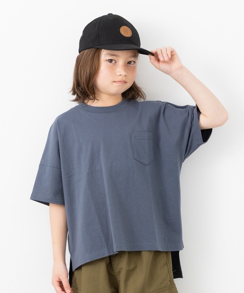 JAM & LINK（ジャムアンドリンク）の「綿100％ ビッグシルエット 無地Tシャツ（Tシャツ/カットソー・キッズ・ブラウン/クリーム/ブラック/グレイッシュブルー/パープル/ミント/チャコール/ワインレッド・130cm/120cm/110cm/160cm/150cm/140cm/100cm）」の2枚目の写真