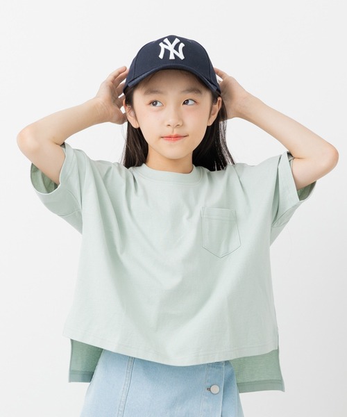 JAM & LINK（ジャムアンドリンク）の「綿100％ ビッグシルエット 無地Tシャツ（Tシャツ/カットソー・キッズ・ブラウン/クリーム/ブラック/グレイッシュブルー/パープル/ミント/チャコール/ワインレッド・130cm/120cm/110cm/160cm/150cm/140cm/100cm）」の5枚目の写真