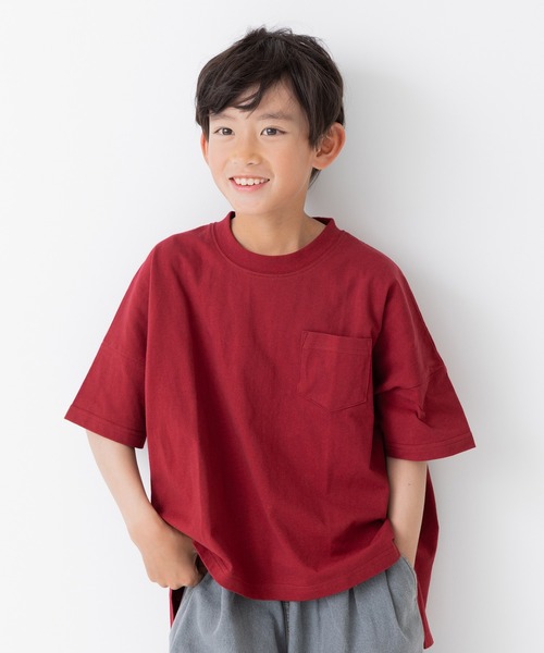 JAM & LINK（ジャムアンドリンク）の「綿100％ ビッグシルエット 無地Tシャツ（Tシャツ/カットソー・キッズ・ブラウン/クリーム/ブラック/グレイッシュブルー/パープル/ミント/チャコール/ワインレッド・130cm/120cm/110cm/160cm/150cm/140cm/100cm）」の8枚目の写真
