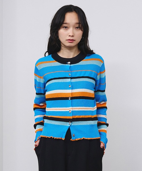 ROSE BUD(ローズバッド)の「BORDER KNIT CARDIGAN(カーディガン/ボレロ・レディース・ピンク/ブルー・ONE SIZE)」の22枚目の写真