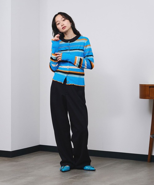 ROSE BUD(ローズバッド)の「BORDER KNIT CARDIGAN(カーディガン/ボレロ・レディース・ピンク/ブルー・ONE SIZE)」の18枚目の写真