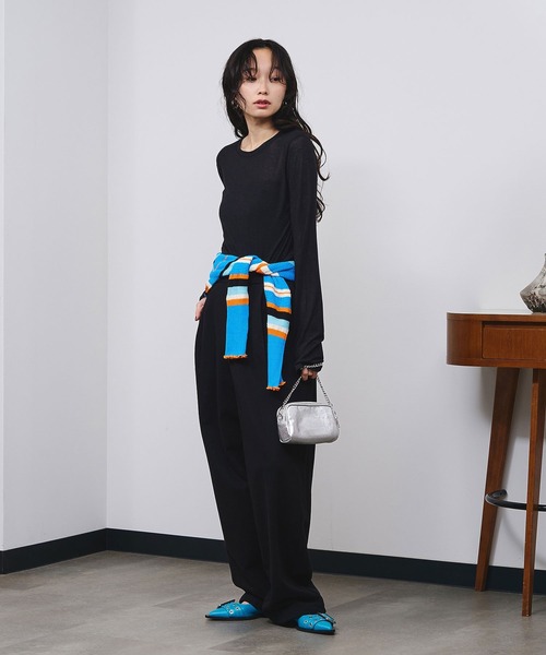 ROSE BUD(ローズバッド)の「BORDER KNIT CARDIGAN(カーディガン/ボレロ・レディース・ピンク/ブルー・ONE SIZE)」の10枚目の写真