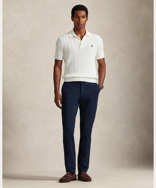 POLO RALPH LAUREN(ポロ ラルフ ローレン)の「ケーブルニット コットン ポロカラー セーター(ニット/セーター・メンズ・ホワイト・S/M/L/XS/XL)」の6枚目の写真