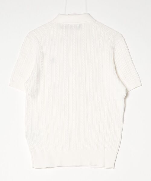 POLO RALPH LAUREN(ポロ ラルフ ローレン)の「ケーブルニット コットン ポロカラー セーター(ニット/セーター・メンズ・ホワイト・S/M/L/XS/XL)」の2枚目の写真