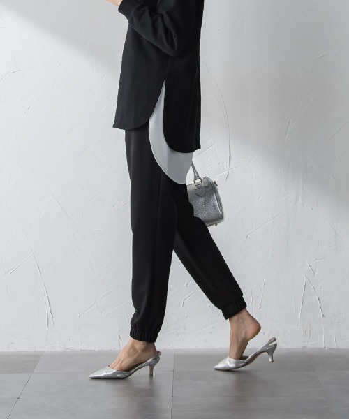 LAUTREAMONT（ロートレアモン）の「【WEB限定】裏起毛ジョグパン（その他パンツ・レディース・ブラック/ネイビー/チャコールグレー/オフホワイト・11号/9号/7号）」の3枚目の写真