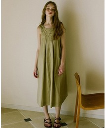 COTTON NYLON PINTUCK DRESS