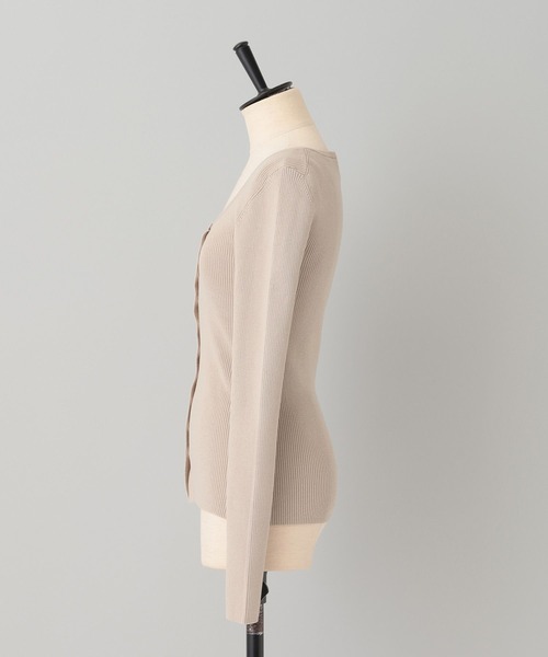 A part by（アパートバイ）の「コットンシルクリブタイトカーディガン（カーディガン/ボレロ・レディース・アイボリー/チャコールグレー/ベージュ・FREE）」の12枚目の写真