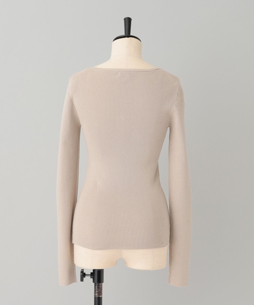 A part by（アパートバイ）の「コットンシルクリブタイトカーディガン（カーディガン/ボレロ・レディース・アイボリー/チャコールグレー/ベージュ・FREE）」の5枚目の写真