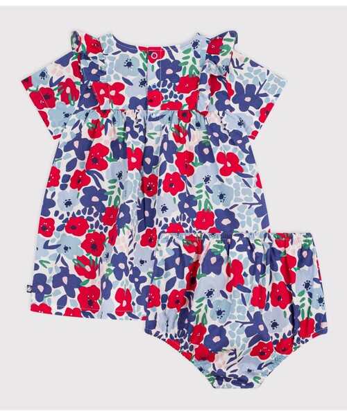 PETIT BATEAU（プチバトー）の「フラワープリントワンピース＆ブルマセット（ワンピース・キッズ・ホワイト系その他・12MONTH/18MONTH/24MONTH/36MONTH）」の5枚目の写真