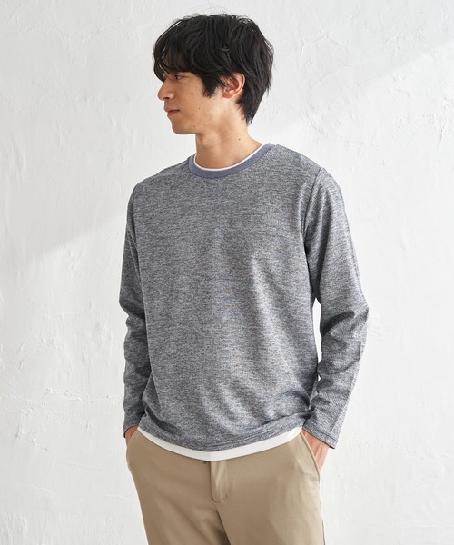 ikka（イッカ）の「【雑誌MonoMax4月号掲載】速乾ピケレイヤードロンT「小泉孝太郎さん着用モデル」（Tシャツ/カットソー・メンズ・ピンク/グリーン/ブラック/グレー/ベージュ/ネイビー・L/M/XL/S）」の21枚目の写真