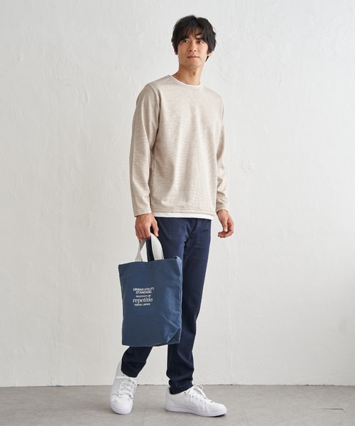 ikka（イッカ）の「【雑誌MonoMax4月号掲載】速乾ピケレイヤードロンT「小泉孝太郎さん着用モデル」（Tシャツ/カットソー・メンズ・ピンク/グリーン/ブラック/グレー/ベージュ/ネイビー・L/M/XL/S）」の15枚目の写真