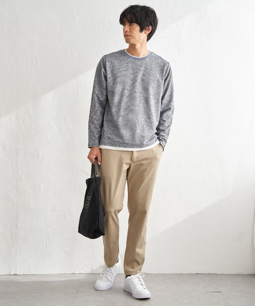 ikka（イッカ）の「【雑誌MonoMax4月号掲載】速乾ピケレイヤードロンT「小泉孝太郎さん着用モデル」（Tシャツ/カットソー・メンズ・ピンク/グリーン/ブラック/グレー/ベージュ/ネイビー・L/M/XL/S）」の22枚目の写真