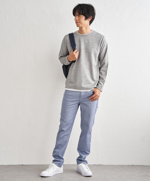 ikka（イッカ）の「【雑誌MonoMax4月号掲載】速乾ピケレイヤードロンT「小泉孝太郎さん着用モデル」（Tシャツ/カットソー・メンズ・ピンク/グリーン/ブラック/グレー/ベージュ/ネイビー・L/M/XL/S）」の13枚目の写真