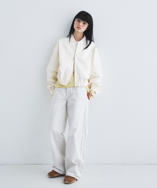CODE A(コードエー)の「satin bomber jacket(ブルゾン・レディース・ベージュ/グレー/ホワイト・00)」の14枚目の写真