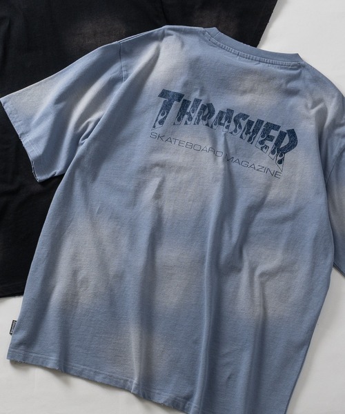 THRASHER(スラッシャー)の「【at】〔THRASHER/スラッシャー〕スプレーフェード加工 ヴィンテージライク半袖Tシャツ ショート丈あり(Tシャツ/カットソー・メンズ・ブラウン/ブラック/ネイビー/ピンク・LARGE/MEDIUM/FREE)」の3枚目の写真