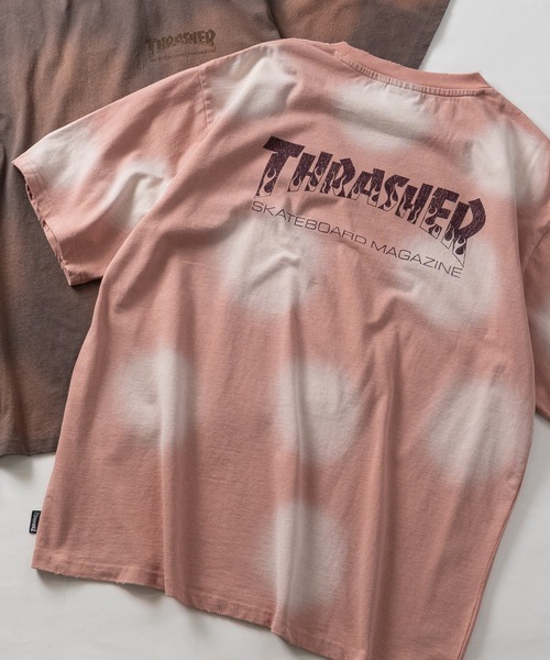 THRASHER(スラッシャー)の「【at】〔THRASHER/スラッシャー〕スプレーフェード加工 ヴィンテージライク半袖Tシャツ ショート丈あり(Tシャツ/カットソー・メンズ・ブラウン/ブラック/ネイビー/ピンク・LARGE/MEDIUM/FREE)」の4枚目の写真