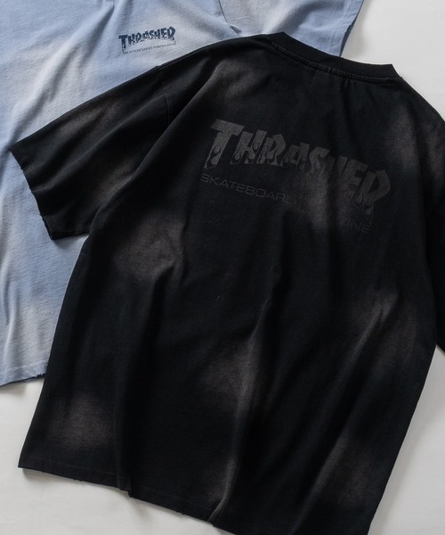 THRASHER(スラッシャー)の「【at】〔THRASHER/スラッシャー〕スプレーフェード加工 ヴィンテージライク半袖Tシャツ ショート丈あり(Tシャツ/カットソー・メンズ・ブラウン/ブラック/ネイビー/ピンク・LARGE/MEDIUM/FREE)」の2枚目の写真