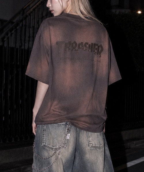 THRASHER(スラッシャー)の「【at】〔THRASHER/スラッシャー〕スプレーフェード加工 ヴィンテージライク半袖Tシャツ ショート丈あり(Tシャツ/カットソー・メンズ・ブラウン/ブラック/ネイビー/ピンク・LARGE/MEDIUM/FREE)」の20枚目の写真