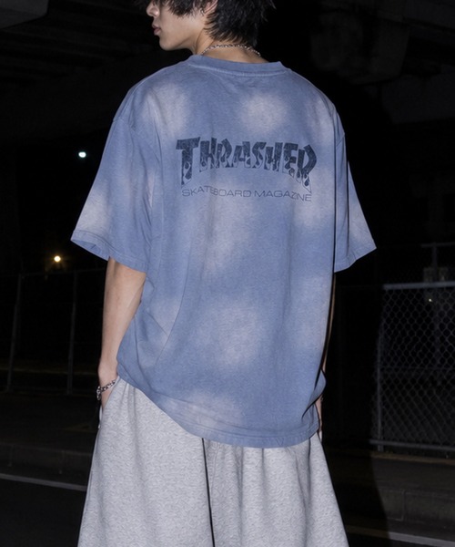 THRASHER(スラッシャー)の「【at】〔THRASHER/スラッシャー〕スプレーフェード加工 ヴィンテージライク半袖Tシャツ ショート丈あり(Tシャツ/カットソー・メンズ・ブラウン/ブラック/ネイビー/ピンク・LARGE/MEDIUM/FREE)」の21枚目の写真