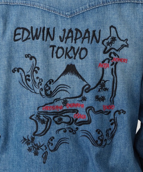EDWIN（エドウィン）の「EDWIN エドウィン ウエスタンシャツ デニム 長袖（シャツ/ブラウス・メンズ・ブルー・MEDIUM/LARGE/X-LARGE）」の9枚目の写真