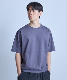 シルケットポンチリブコンビTシャツ<ストレッチ・マシンウォッシャブル・接触冷感>
