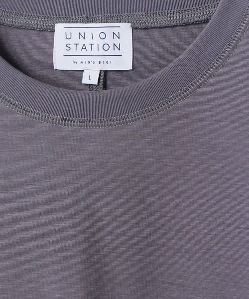 UNION STATION(ユニオンステーション)の「シルケットポンチリブコンビTシャツ<ストレッチ・マシンウォッシャブル・接触冷感>(Tシャツ/カットソー・メンズ・チャコールグレー/ブラック/ホワイト・L/M)」の15枚目の写真