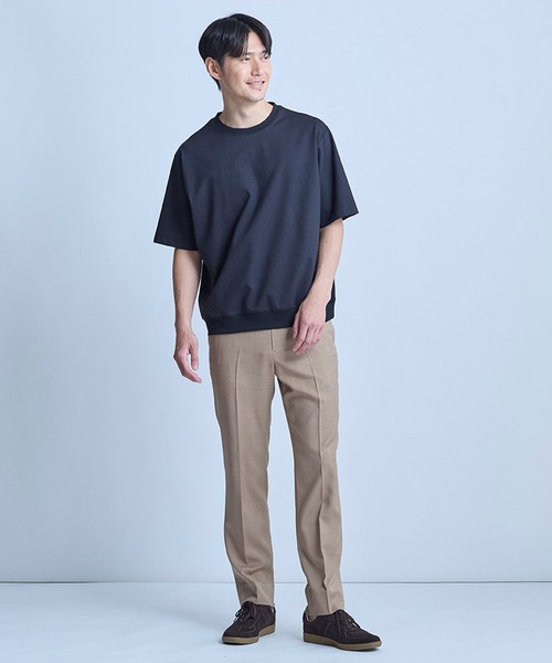 UNION STATION(ユニオンステーション)の「シルケットポンチリブコンビTシャツ<ストレッチ・マシンウォッシャブル・接触冷感>(Tシャツ/カットソー・メンズ・チャコールグレー/ブラック/ホワイト・L/M)」の13枚目の写真