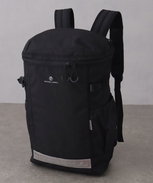 MICHAEL LINNELL(マイケル リンネル)の「【MICHAEL LINNELL/マイケルリンネル】Square Backpack/スクエア バックパック(容量:約32L)(バックパック/リュック・メンズ・ブラック×ブラック/ブラック×レッド/ブラック×シルバー・FREE)」の4枚目の写真