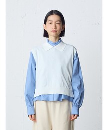 MidiUmi | MidiUmi 襟付きニットベスト(ベスト)