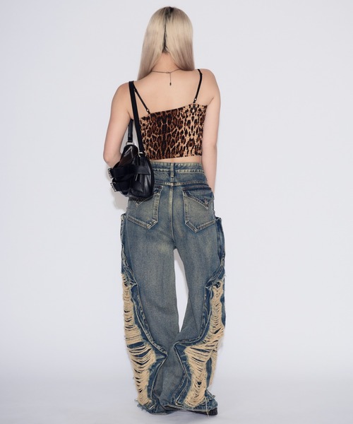 tinkerend（ティンカーエンド）の「Sequin Lace Leopard Camisole / スパンコールレースレオパードキャミソール カップ付（キャミソール・レディース・ブラウン/ブラック・FREE）」の21枚目の写真