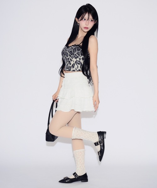 tinkerend（ティンカーエンド）の「Sequin Lace Leopard Camisole / スパンコールレースレオパードキャミソール カップ付（キャミソール・レディース・ブラウン/ブラック・FREE）」の12枚目の写真