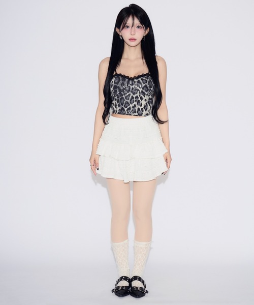 tinkerend（ティンカーエンド）の「Sequin Lace Leopard Camisole / スパンコールレースレオパードキャミソール カップ付（キャミソール・レディース・ブラウン/ブラック・FREE）」の9枚目の写真
