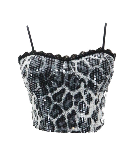 tinkerend（ティンカーエンド）の「Sequin Lace Leopard Camisole / スパンコールレースレオパードキャミソール カップ付（キャミソール・レディース・ブラウン/ブラック・FREE）」の22枚目の写真