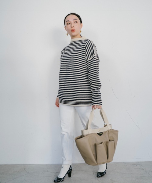 THEATRE PRODUCTS（シアタープロダクツ）の「マルチポケットフェイクレザートートバッグ（トートバッグ・レディース・ブラック/ベージュ・FREE）」の11枚目の写真