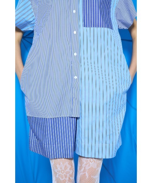 ENFOLD（エンフォルド）の「SHIRT ROMPERS（つなぎ/オールインワン・レディース・ブルー・38/36）」の5枚目の写真