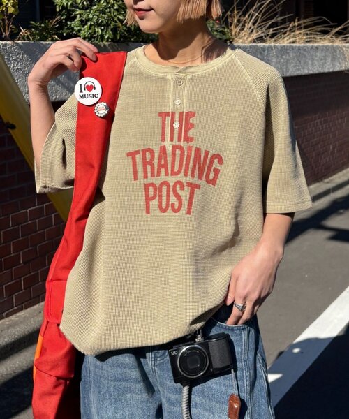 CIAOPANIC TYPY（チャオパニックティピー）の「【UNISEX】ピグメント加工ラグランワッフルヘンリーTEE（Tシャツ/カットソー・レディース・グリーン/ネイビー/ベージュ/ブラック・MEDIUM/LARGE）」の8枚目の写真