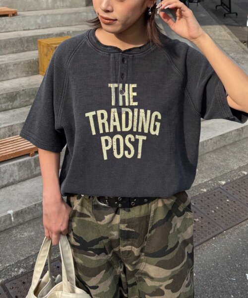 CIAOPANIC TYPY（チャオパニックティピー）の「【UNISEX】ピグメント加工ラグランワッフルヘンリーTEE（Tシャツ/カットソー・レディース・グリーン/ネイビー/ベージュ/ブラック・MEDIUM/LARGE）」の22枚目の写真