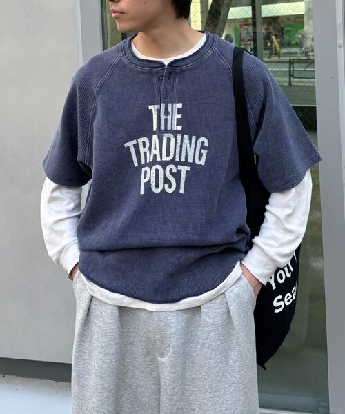 CIAOPANIC TYPY(チャオパニックティピー)の「【UNISEX】ピグメント加工ラグランワッフルヘンリーTEE(Tシャツ/カットソー・メンズ・グリーン/ネイビー/ベージュ/ブラック/グレー系その他2/グレー系その他/オリーブ/インディゴブルー/ダークブルー・MEDIUM/LARGE)」の22枚目の写真