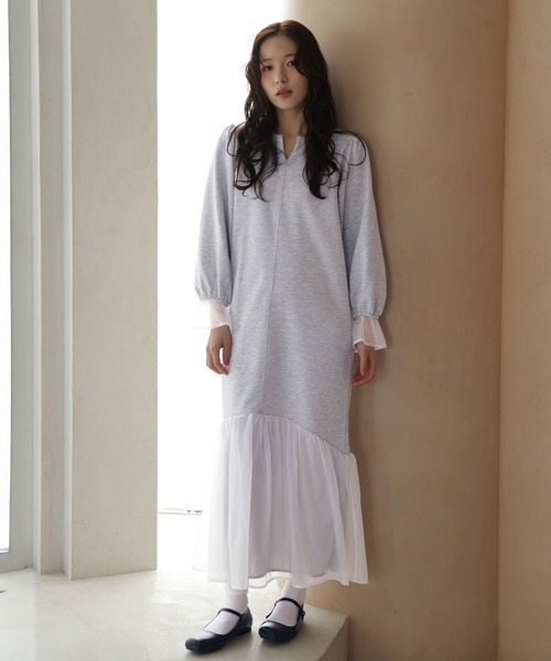 SUGAR BISKET(シュガービスケット)の「オーガンジードッキングワンピース(ワンピース・レディース・ブラック/グレー・M/L)」の21枚目の写真