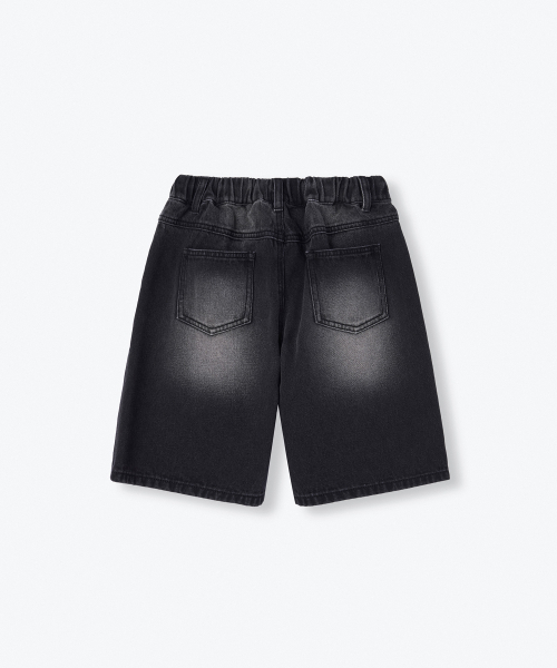MUSINSA STANDARD KIDS（ムシンサスタンダードキッズ）の「ビッグブラシバミューダデニムパンツ[ブラック]（デニムパンツ・レディース・その他・110/120/130/140/160/150/100）」の3枚目の写真