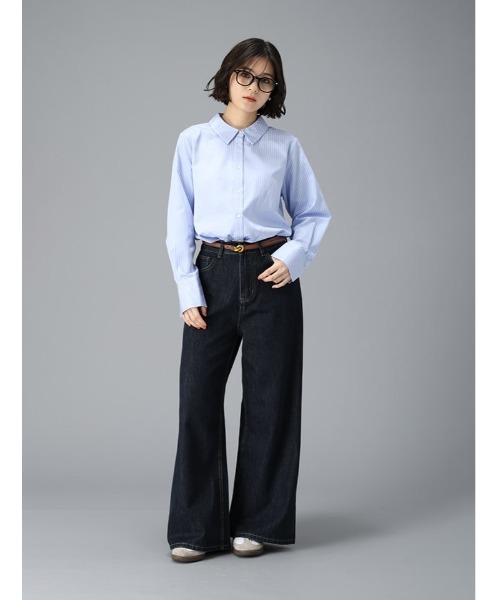 fifth（フィフス）の「バック2wayロングカフスストライプシャツ（シャツ/ブラウス・レディース・ホワイト/ブルー・M）」の3枚目の写真