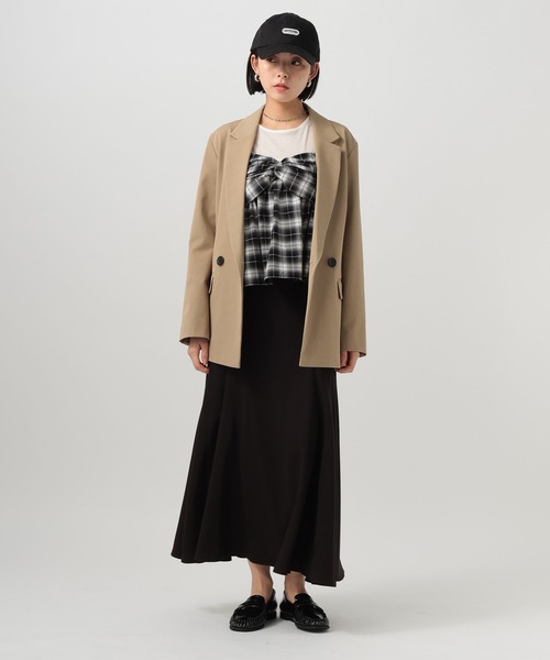 BAYFLOW（ベイフロー）の「ドレープフレアロングスカート（スカート・レディース・ブラック/ブラウン・MEDIUM/SMALL）」の3枚目の写真