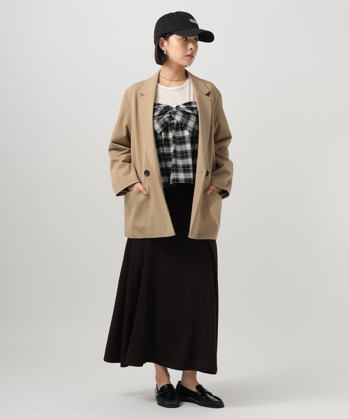 BAYFLOW（ベイフロー）の「ドレープフレアロングスカート（スカート・レディース・ブラック/ブラウン・MEDIUM/SMALL）」の4枚目の写真