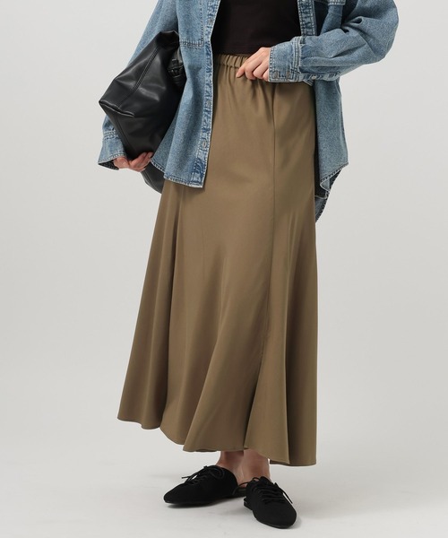 BAYFLOW（ベイフロー）の「ドレープフレアロングスカート（スカート・レディース・ブラック/ブラウン・MEDIUM/SMALL）」の9枚目の写真