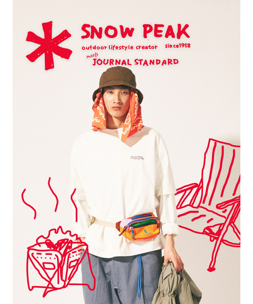 Snow Peak（スノーピーク）の「snow peak / スノーピーク 別注 トレイル ギアーズ Tシャツ（Tシャツ/カットソー・メンズ・ホワイト/ブラック・LARGE/MEDIUM/X-LARGE）」の2枚目の写真