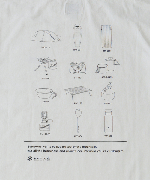 Snow Peak（スノーピーク）の「snow peak / スノーピーク 別注 トレイル ギアーズ Tシャツ（Tシャツ/カットソー・メンズ・ホワイト/ブラック・LARGE/MEDIUM/X-LARGE）」の8枚目の写真