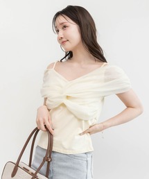 RANDA | チュールオフショルダートップス(Tシャツ/カットソー)