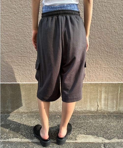 AIC.(エーアイシー)の「スウェットハーフカーゴパンツ(スウェットパンツ・レディース・ライトグレー/チャコールグレー・FREE)」の7枚目の写真